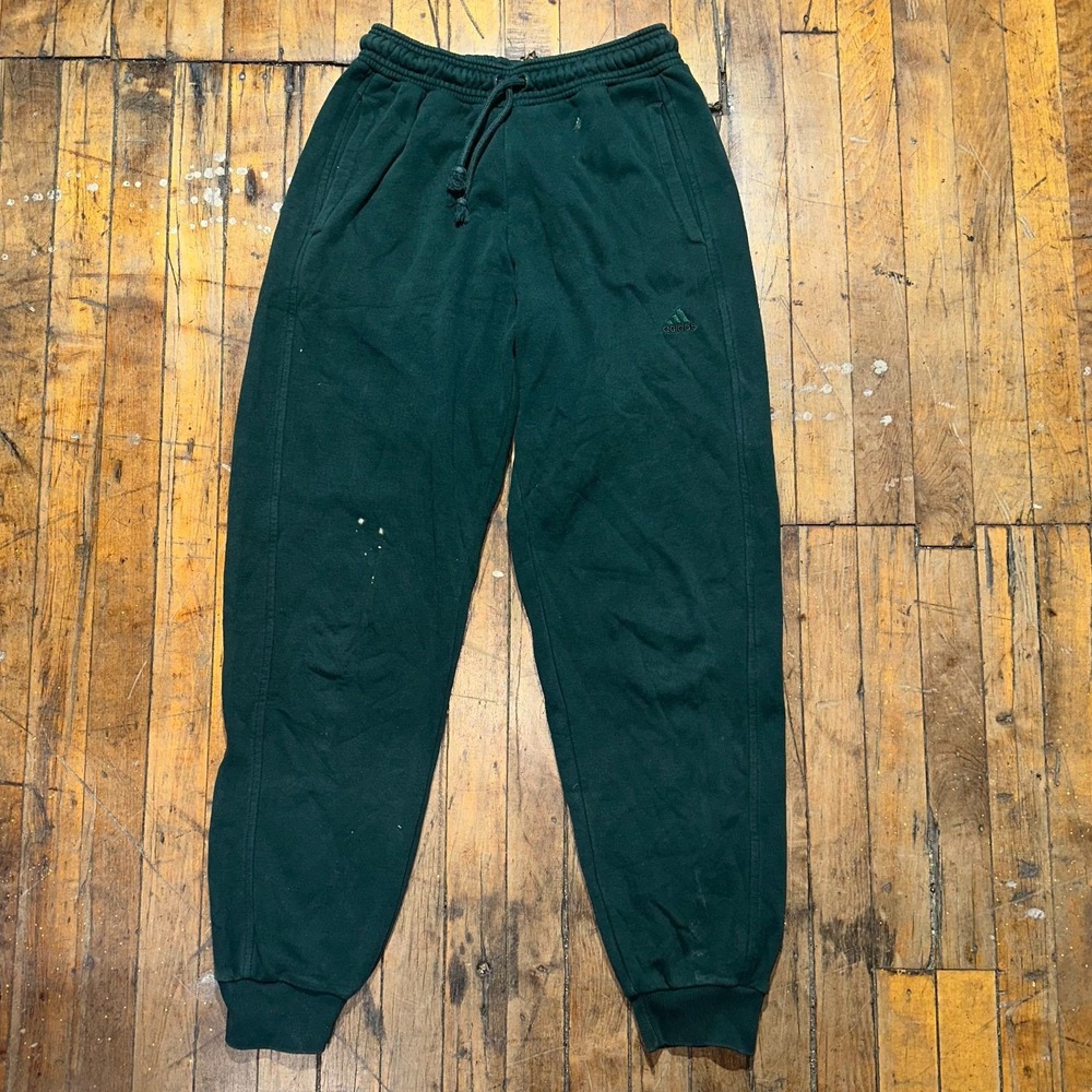 adidas Jogger Pants Women's‎ XS Green Solid Tapered Leg Elastic Waist Drawstring